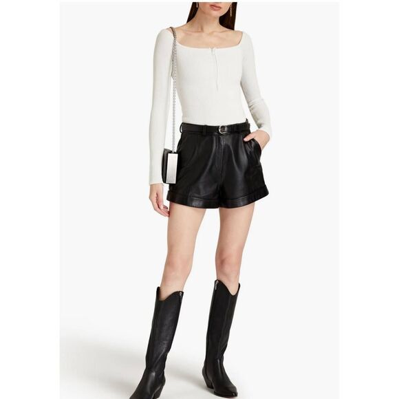 Good American Half Zip Ribbed Bodysuit Size 3/ US 8 NWT - Picture 1 of 8